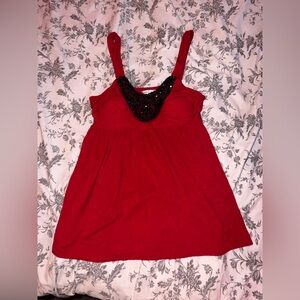 Candie’s By Britney Spears Red Jewel Y2K Tank Top Size Medium